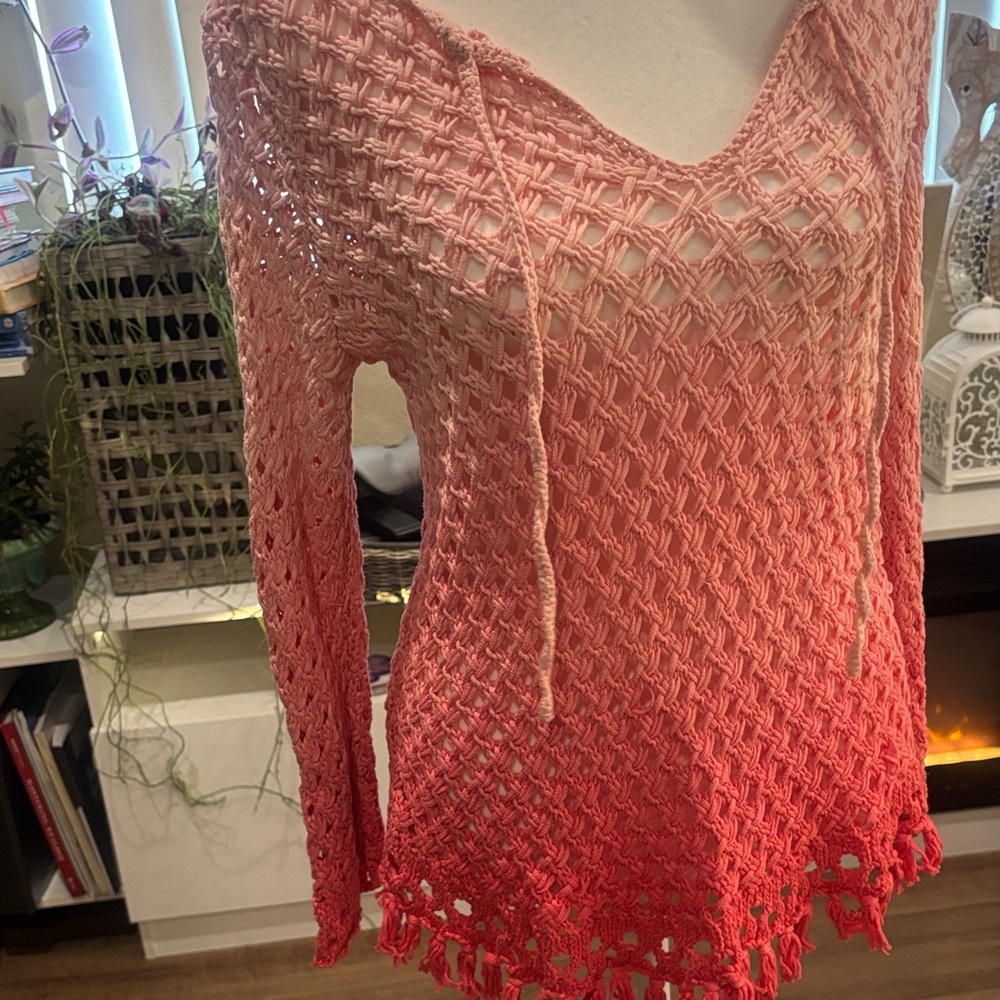 Tommy Bahama Coral Ombre V-Neck Sweater - Picture 4 of 6